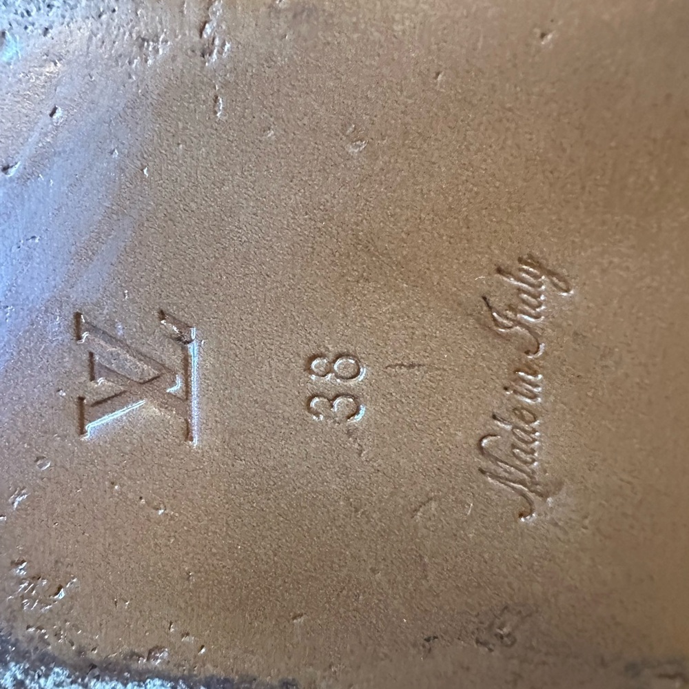Louis Vuitton Navy and Denim Slide Sandals. Authentic. Original Dust Bags, Box. - Picture 7 of 8